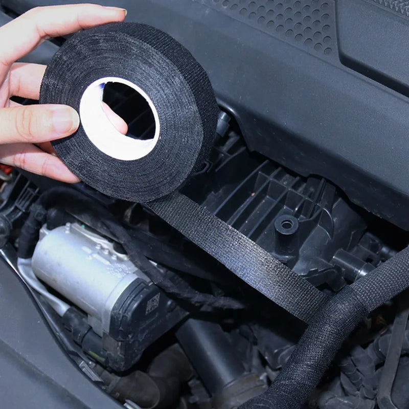 Heat-Resistant Flannel Tape for Car Wiring Harness – 15M Roll Wiring Harness Tape Babs