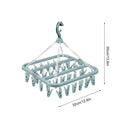 32-Clip Laundry Drying Hanger for Socks & Underwear Laundry Drying Rack Babs Blue
