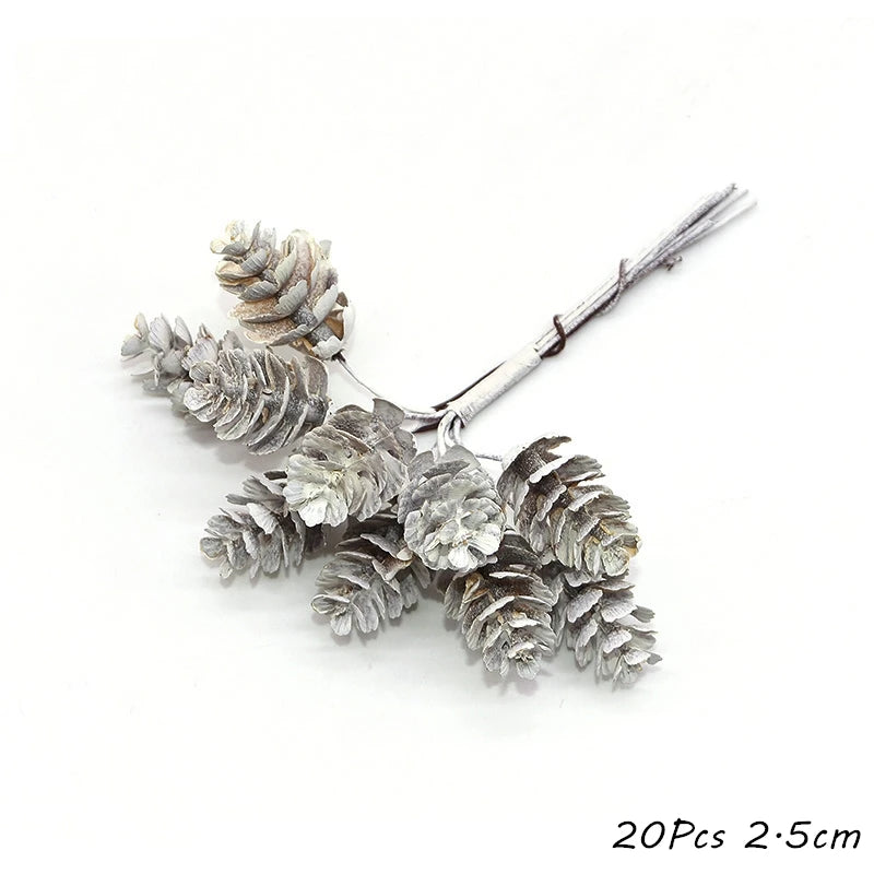 White Artificial Cherry Stamen Berry Bundle | DIY Xmas & Wedding Decor Artificial Flower Bundle Babs F04