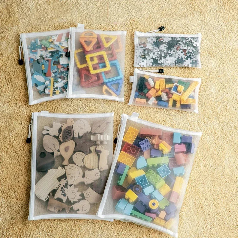 Transparent Zipper Mesh Storage Bags – Puzzles, Toys & More Mesh Storage Bags Babs
