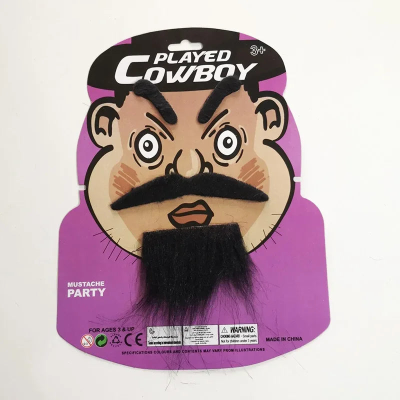 Fake Beard & Mustache Costume Props – Elastic & Self-Adhesive Costume Prop Set Babs beard 4pcs 5