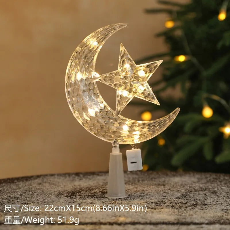 LED Star Christmas Tree Topper – Warm White Glow Décor Christmas Tree Topper Babs 09 1Pcs