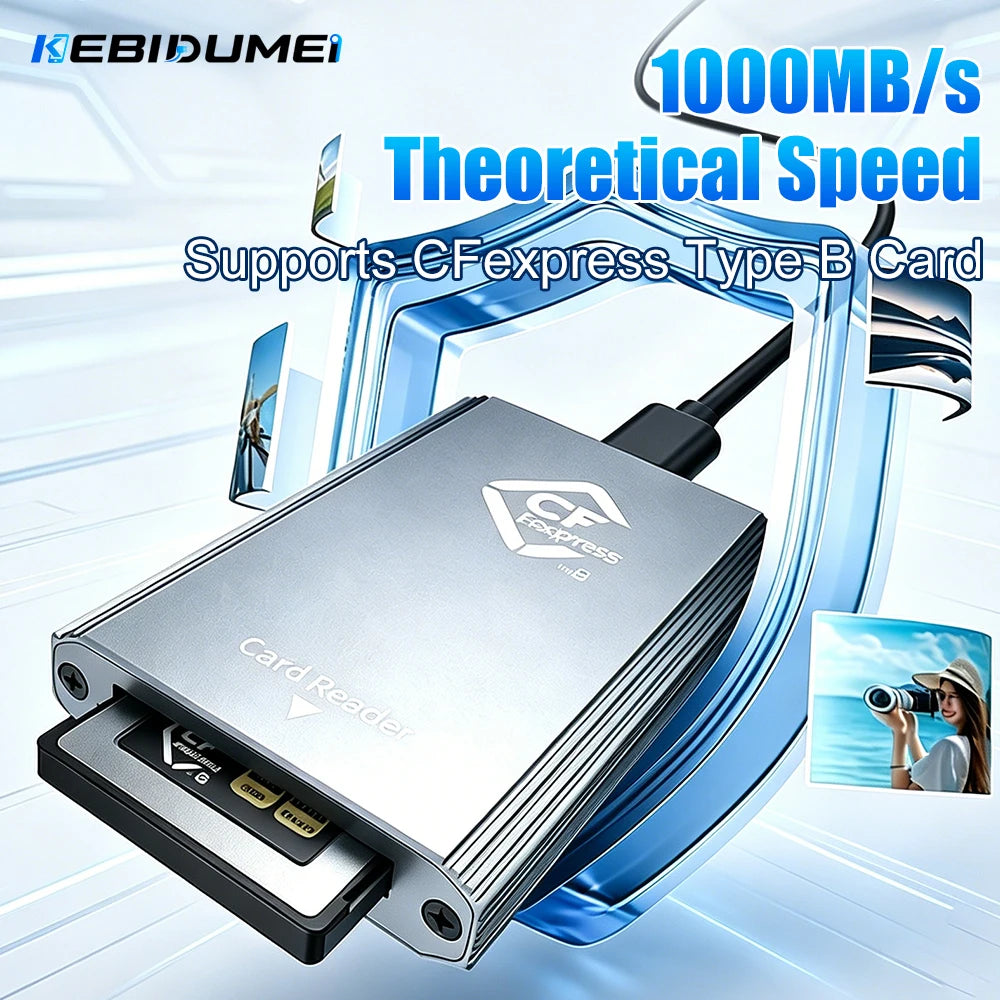 KEBIDUMEI CFexpress Type B Card Reader USB 3.2 10Gbps Adapter CFexpress Card Reader Babs