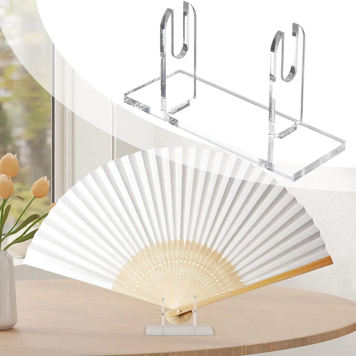 Acrylic Hand Fan Display Stand – Clear Folding Fan Holder Fan Display Stand Babs
