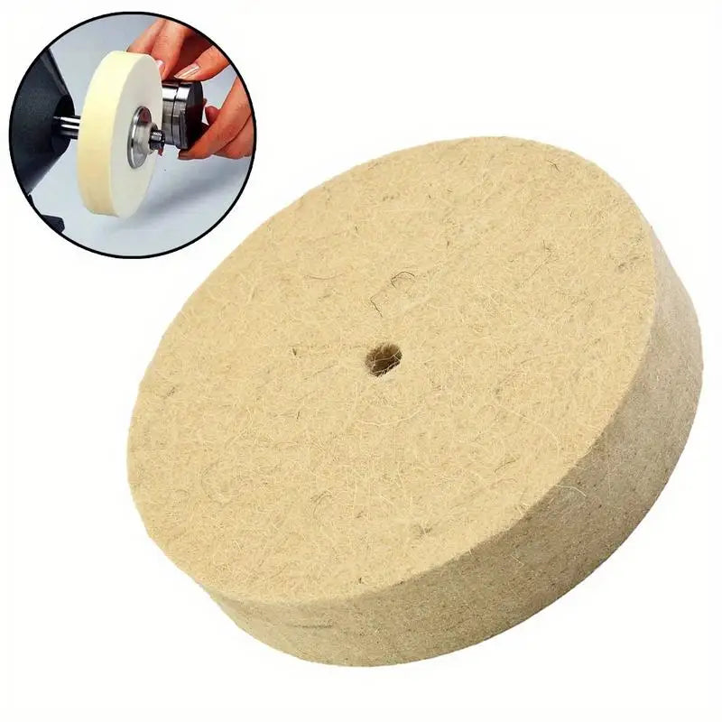 Wool Felt Polishing Wheel 125mm 5" – Metal, Glass & Stone Buffing Polishing Wheel Babs
