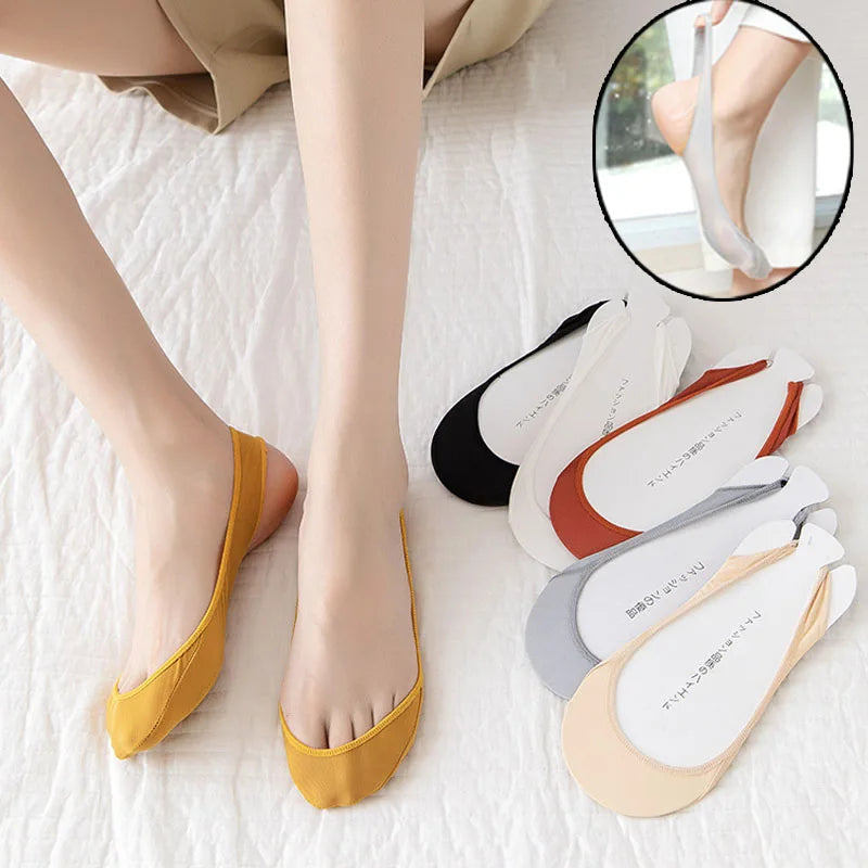 Women's Invisible No-Show Socks – Ice Silk Silicone Non-Slip No-Show Boat Socks Babs