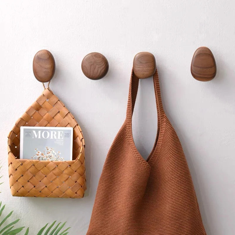 Black Walnut Wood Wall Hooks – Coat, Bag & Key Hanger Wall Mounted Hooks Babs