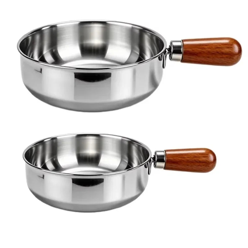 Stainless Steel Milk Pot – Wooden Handle, Induction Compatible Stainless Steel Saucepan Babs