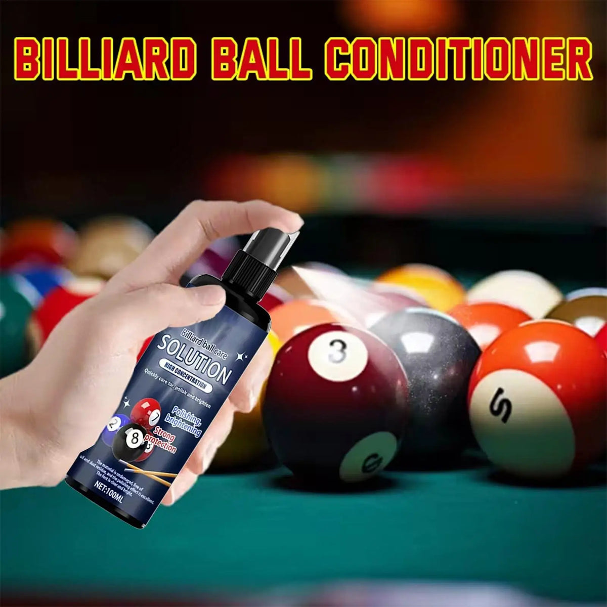 100ml Billiard Ball Cleaner Spray – Polish & Protect Pool Balls Billiard Ball Cleaner Babs