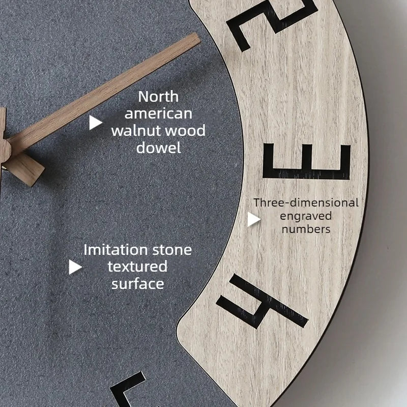 Nordic Silent Wall Clock – Modern Minimalist Wood & Acrylic Decor Silent Wall Clock Babs
