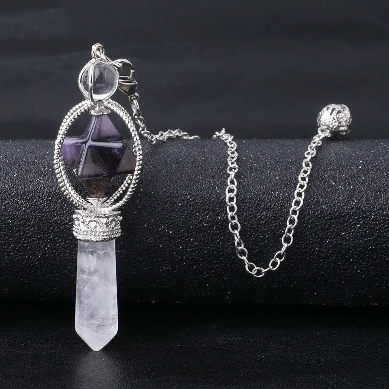 Natural Crystal Quartz Dowsing Pendulum Pendant – 1PC Crystal Pendulum Pendant Babs
