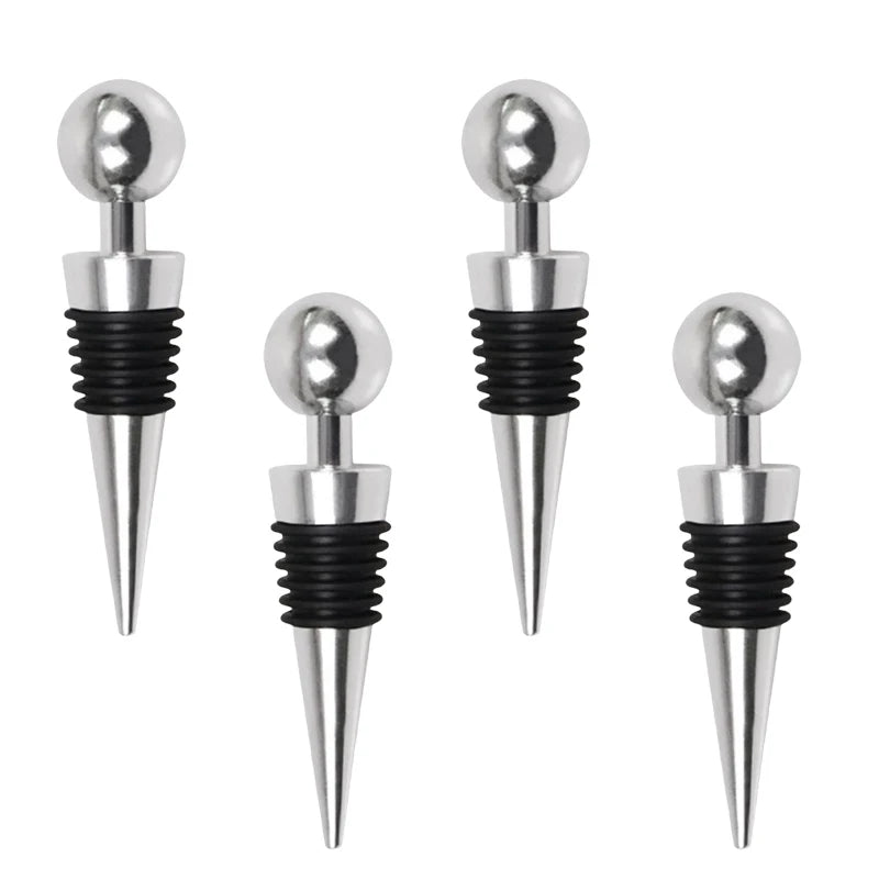 Heart Shape Wine Stoppers – Reusable Bottle Caps 1 or 4 Pcs Wine Bottle Stopper Babs 4Pcs Round