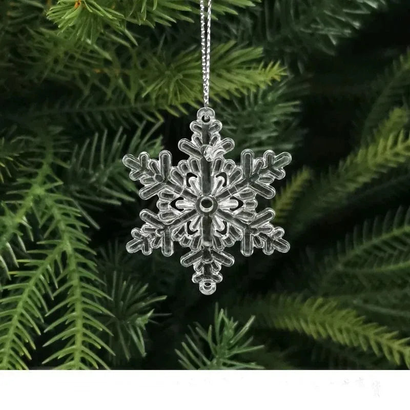 10Pcs Crystal Snowflake Christmas Tree Hanging Ornaments Christmas Tree Ornaments Babs 5cm 10Pcs