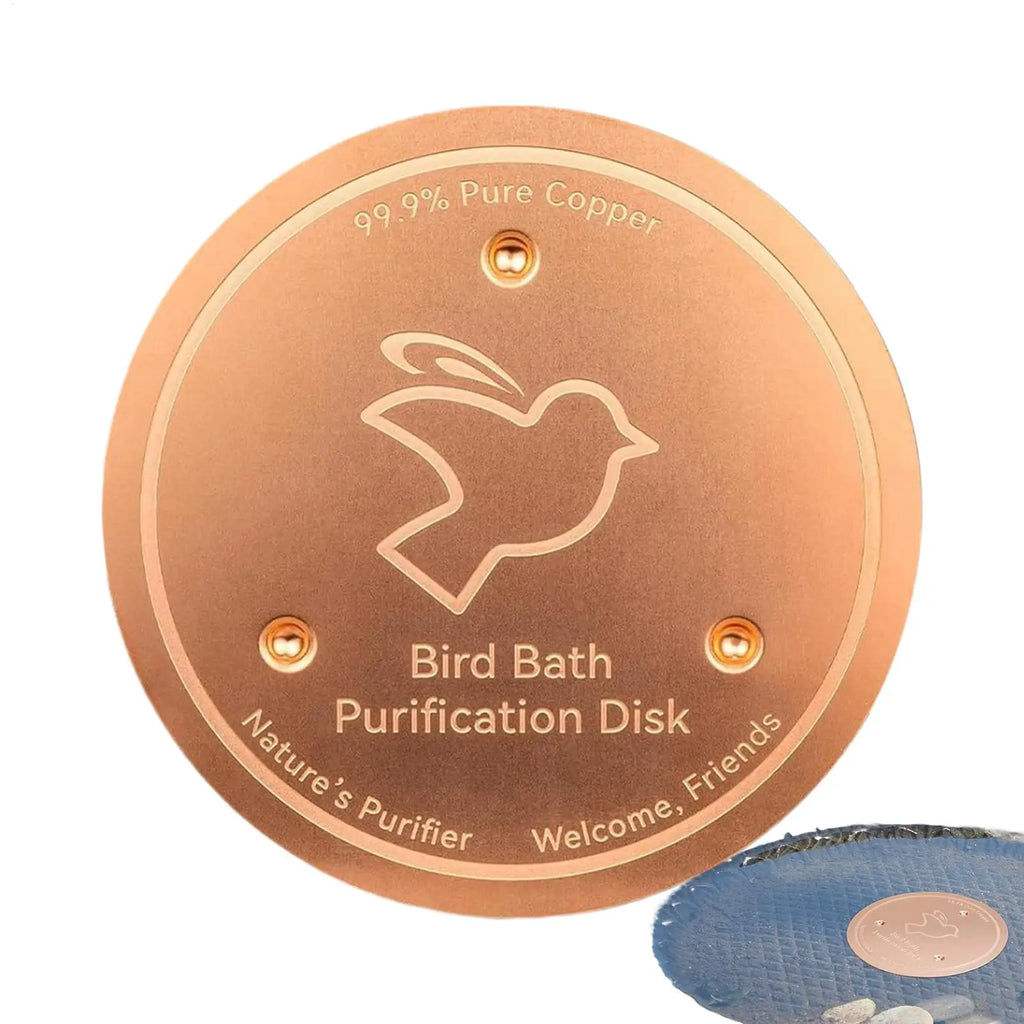 Copper Bird Bath Disk | Triple-Point Outdoor Water Bowl Bird Bath Dish Babs