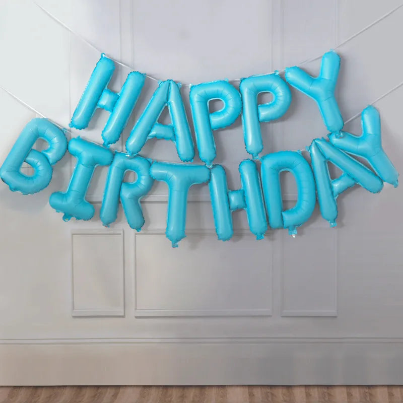 Gradient Rainbow Happy Birthday Foil Letter Balloons Party Decor Foil Letter Balloons Babs Deep Sapphire As show