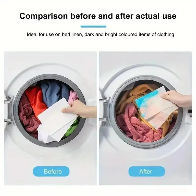 50/100PCS Color Absorbing Laundry Sheets – Anti-Stain Catcher Color Catcher Sheets Babs