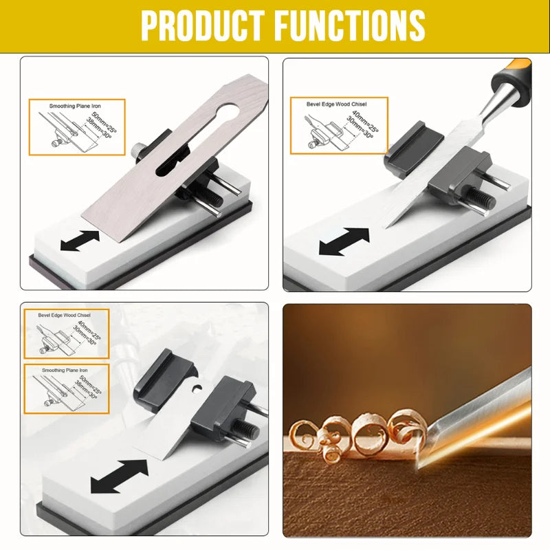 HOMEFISH Honing Guide Jig – Chisel & Plane Iron Angle Sharpener Honing Guide Jig Babs
