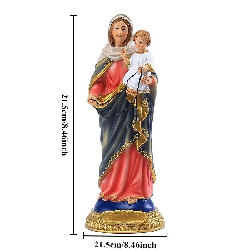Virgin Mary & Child Jesus Resin Statue | Catholic Decor Figurine Religious Figurine Babs
