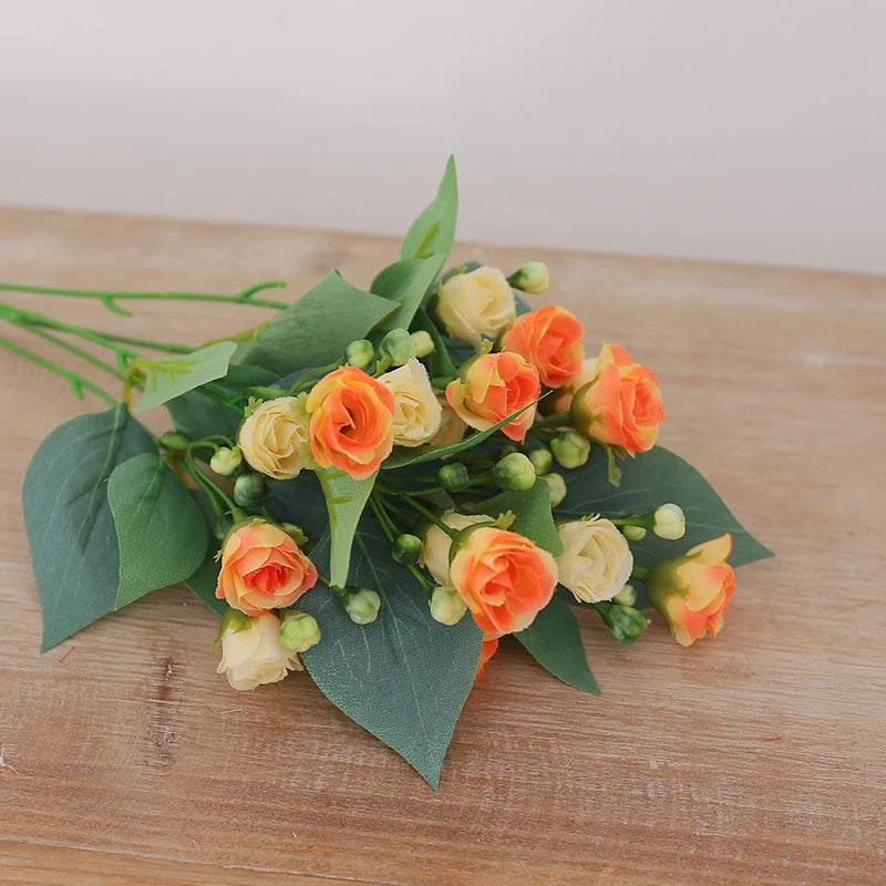 Silk Rose Artificial Flower Bouquet | Wedding & Home Décor Artificial Silk Flowers Babs Champagne