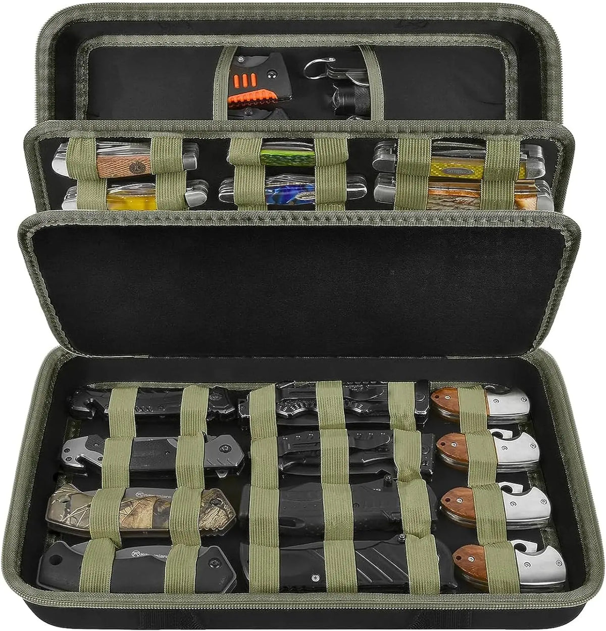Knife Display Case – 56+ Slot Pocket & Folding Knife Organizer Knife Storage Organizer Babs green
