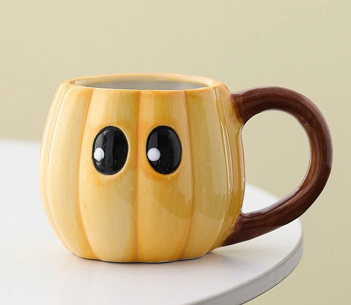 Halloween Ghost Pumpkin Ceramic Mug – Cute Coffee Cup Gift Halloween Ceramic Mug Babs A 1PC 400-500ml