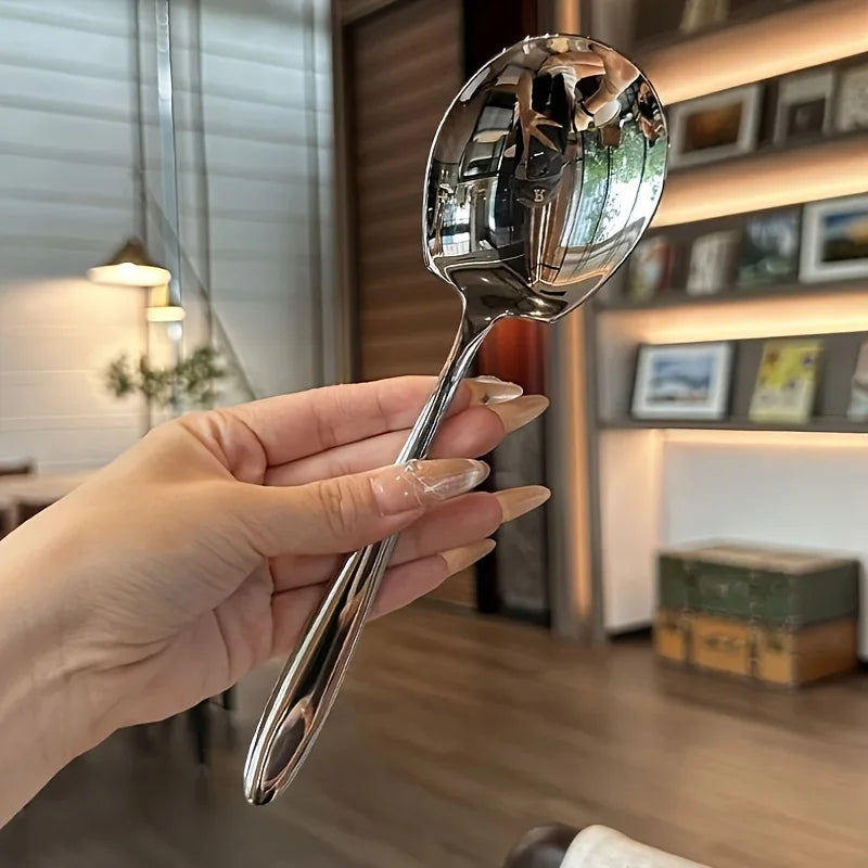 Oversized Stainless Steel Long Handle Spoons – Set of 2 Serving Spoon Set Babs