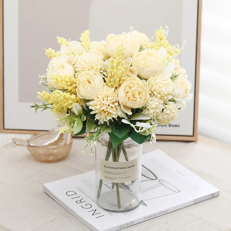 Silk Peony Rose Artificial Flower Bouquet – Wedding & Home Décor Artificial Flower Bouquet Babs