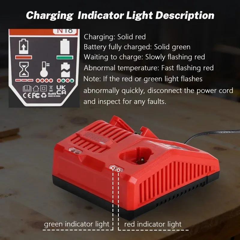 M12-18FC Dual-Port Lithium Battery Charger for M12 & M18 Power Tool Charger Babs