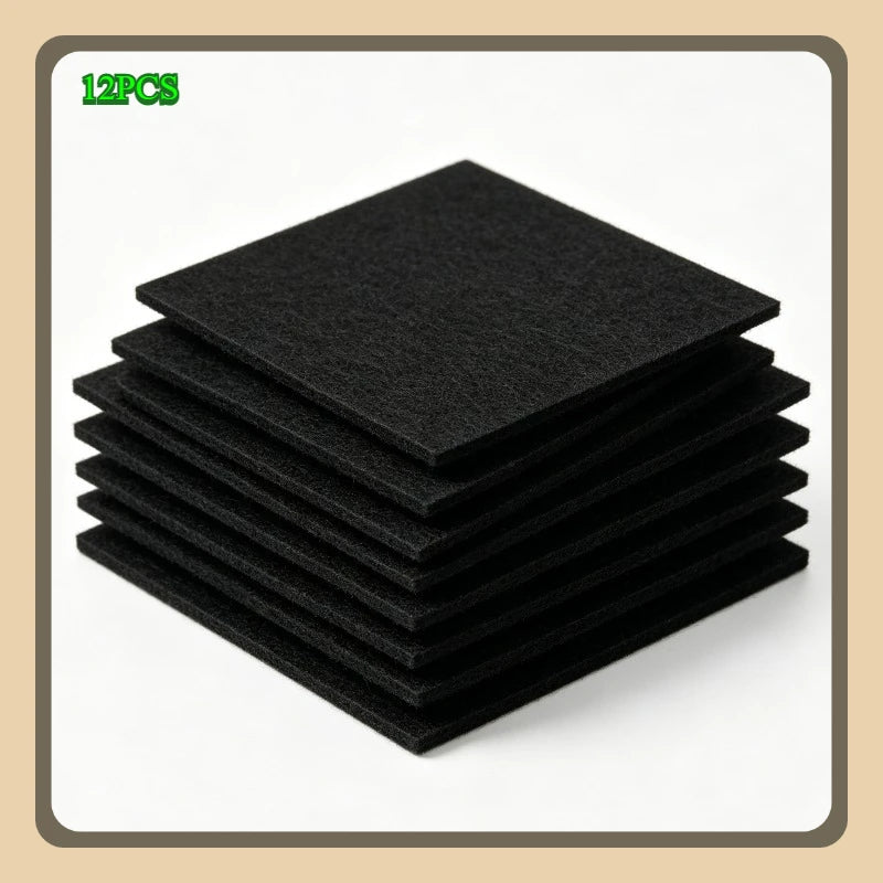 12-Pack Activated Carbon Litter Box Filters for Cats & Dogs Litter Box Filter Babs 12PCS 11.5-10.5-0.5cm