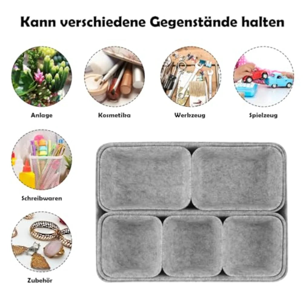 8-Piece Felt Storage Box Organizer – Jewelry & Makeup Felt Storage Organizer Babs
