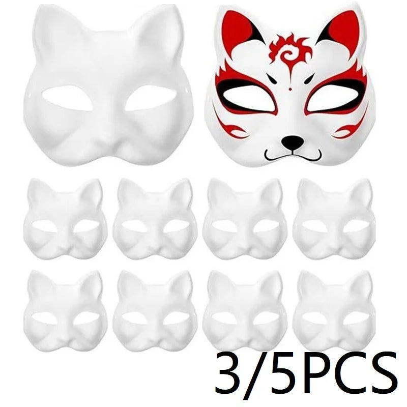 Cat & Fox Paper Masks for Crafts & Costume – 3/5 Pack Paper Costume Mask Babs