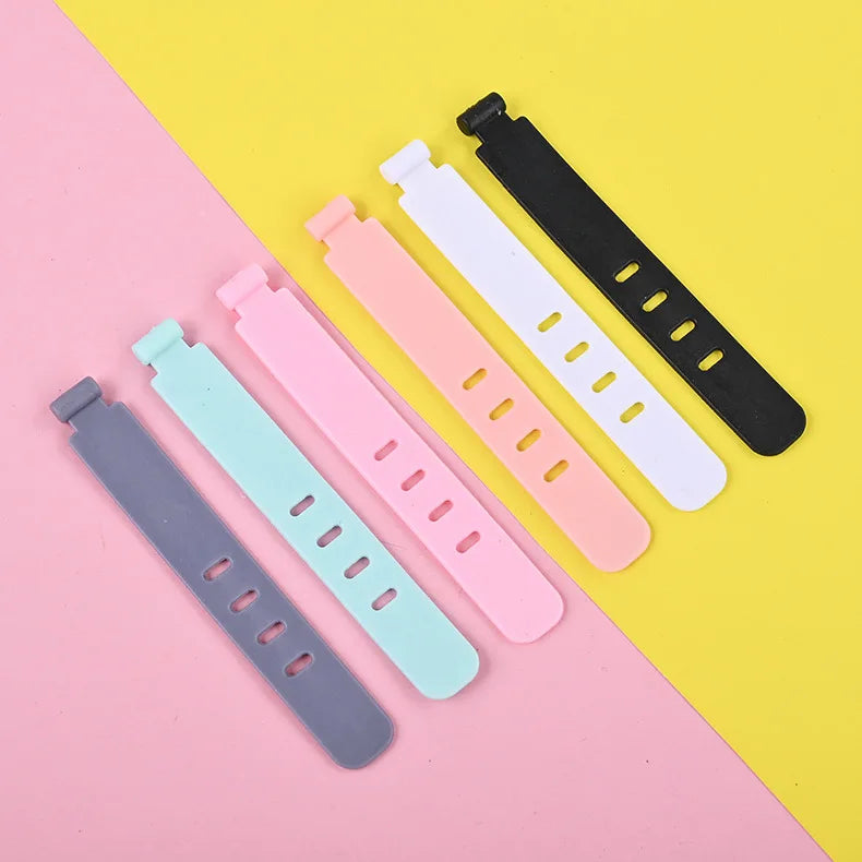 Silicone Cable Organizer Clips & Cord Management Wire Straps Cable Organizer Clips Babs 10Pcs Random color