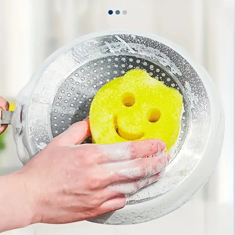 6-Pack Bear Smile Face Dish Sponges | Kitchen Scrubber Set Kitchen Dish Sponge Babs