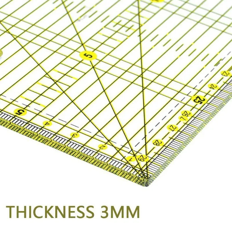 15x30cm Acrylic Quilters Ruler – Double Color Grid & Angle Lines Quilting Ruler Babs