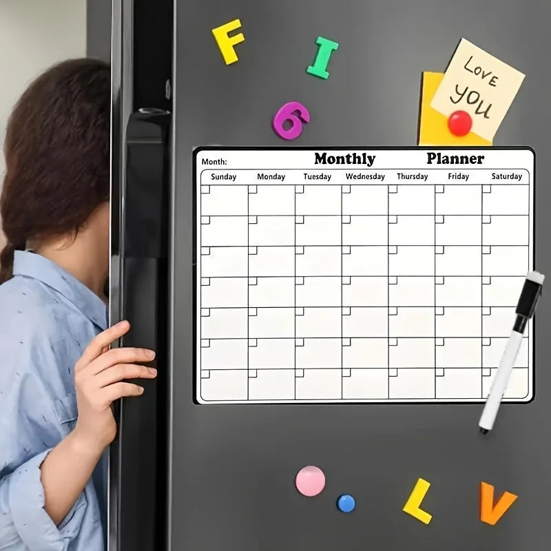 Magnetic Whiteboard Calendar Sticker – Weekly & Monthly Planner Whiteboard Planner Sticker Babs