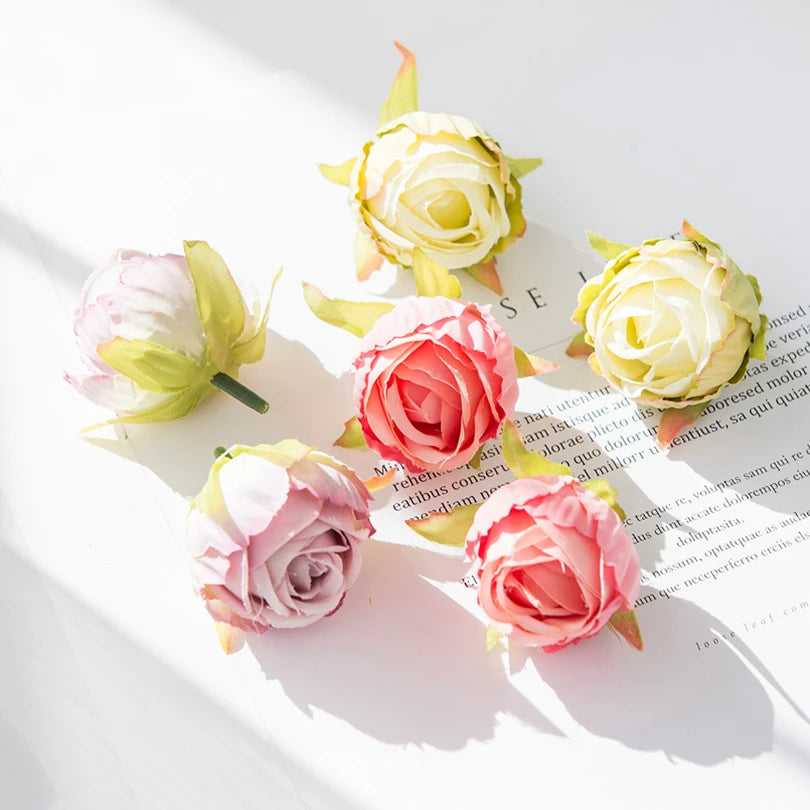 50/100Pcs Silk Rose Buds – Artificial Flowers for Wedding & Décor Artificial Silk Flowers Babs