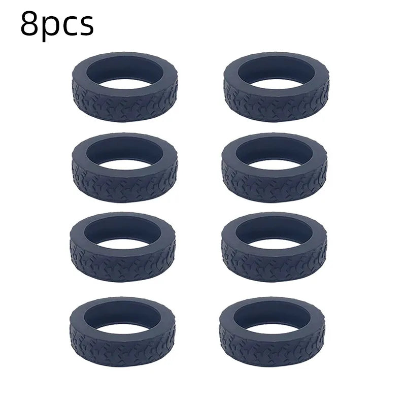 8-Pack Suitcase Wheel Covers – Silent TPR Rubber Luggage Rings Luggage Wheel Cover Babs black