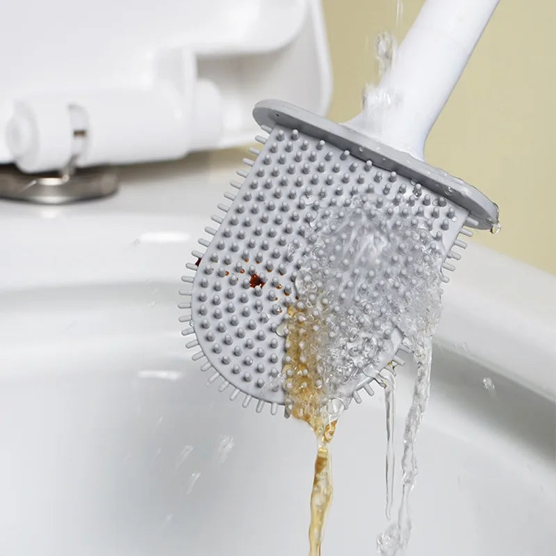 Wall-Mounted Silicone Toilet Brush Set – No-Drill, Quick-Dry Toilet Brush Set Babs