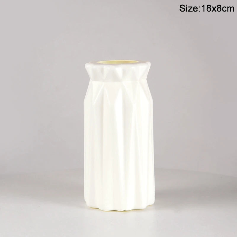 Modern Nordic Plastic Flower Vase – Tabletop Bouquet Pot Decorative Flower Vase Babs Style11
