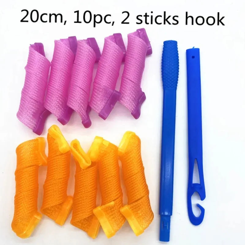 20cm No-Heat Snail Hair Rollers – Spiral Curls, Heatless Styling No-Heat Hair Rollers Babs 10PCS