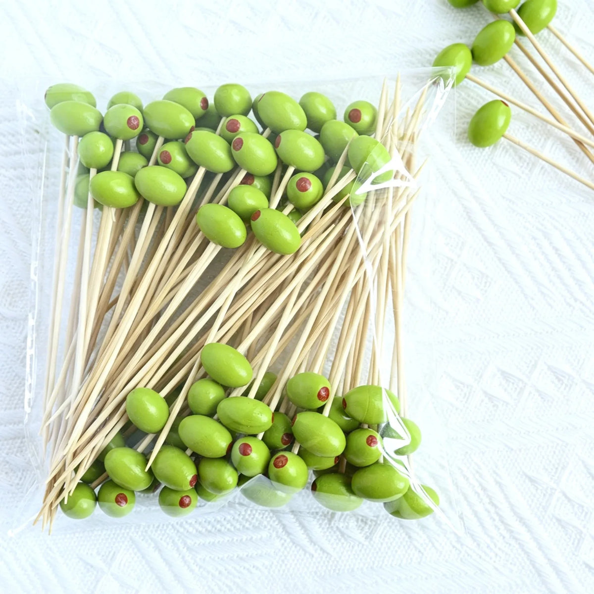 3D Olive Bamboo Cocktail Picks – Party & BBQ Toothpicks Cocktail Party Picks Babs