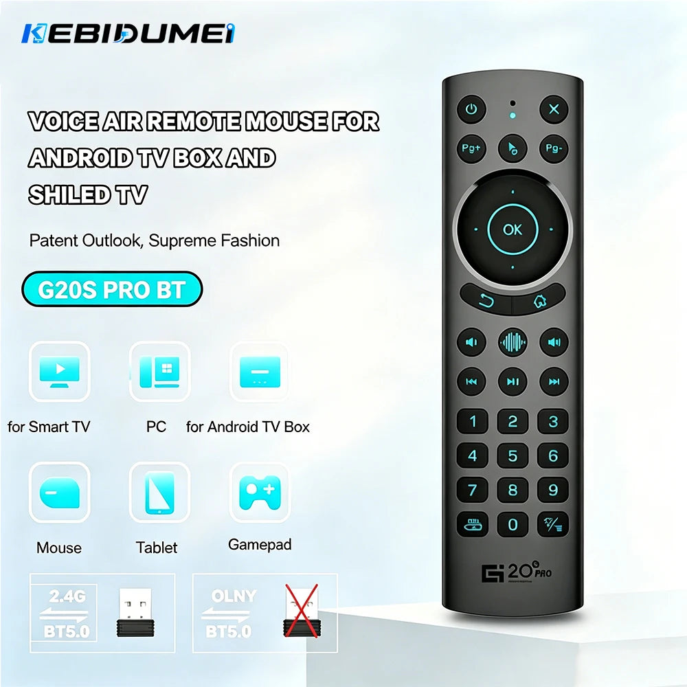 KEBIDUMEI G20S Pro BT Voice Air Mouse Remote | 2.4G Wireless Air Mouse Remote Babs