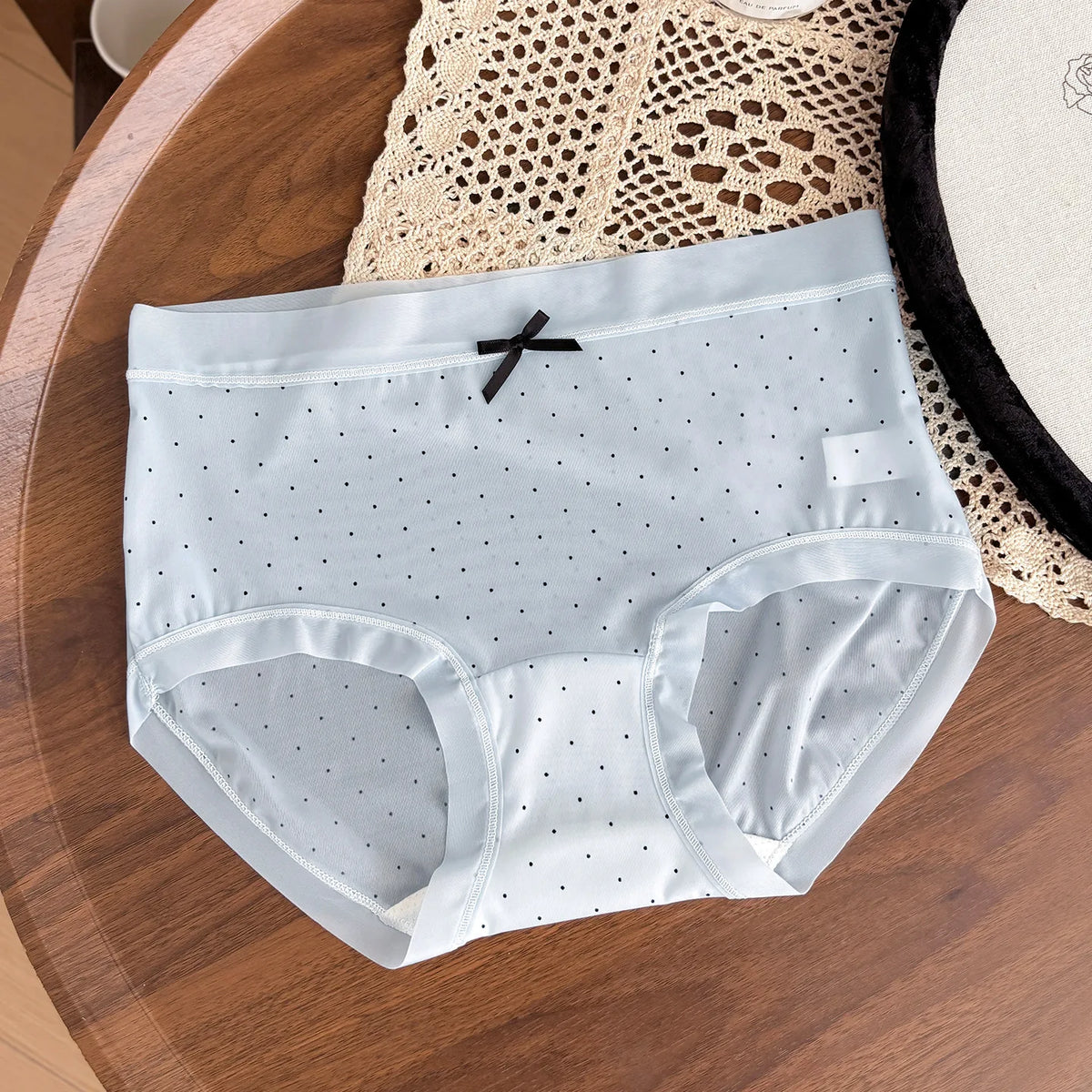 4-Pack Mesh Polka Dot Panties – Sheer Bow Knot Seamless Briefs Women's Hipster Briefs Babs