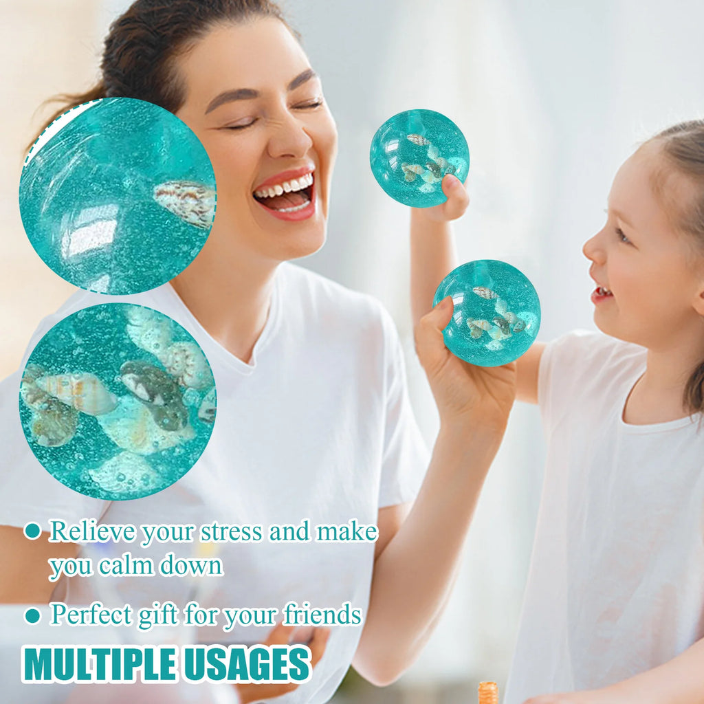 Seashell Squishy Fidget Toy – Teal Transparent Squeeze Sensory Squishy Fidget Toy Babs