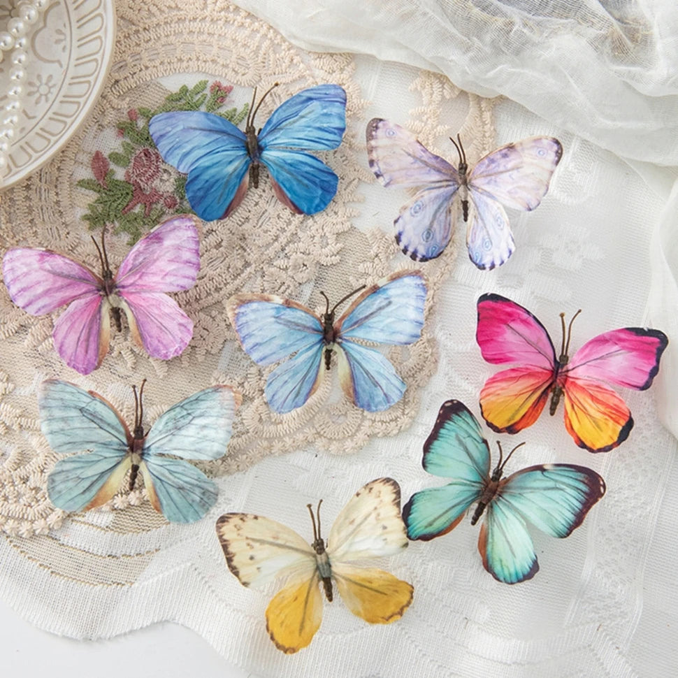 50/100 Pcs Artificial Fluorescent Butterflies for Home & Wedding Artificial Butterfly Decor Babs