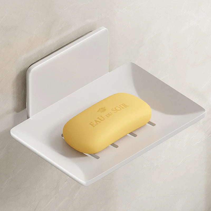 Stainless Steel Wall-Mounted Soap Holder – Mesh Drain Tray Soap Dish Holder Babs 1PCS-White
