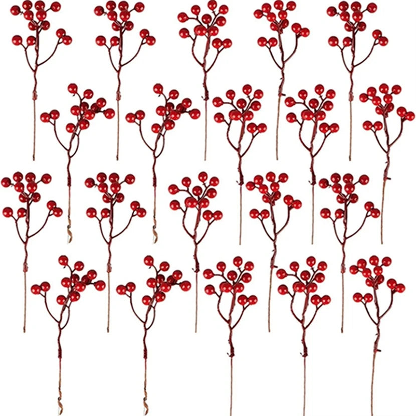 Artificial Holly Berry Branches | Christmas & Wedding Décor 10–20 Pcs Artificial Holly Branches Babs
