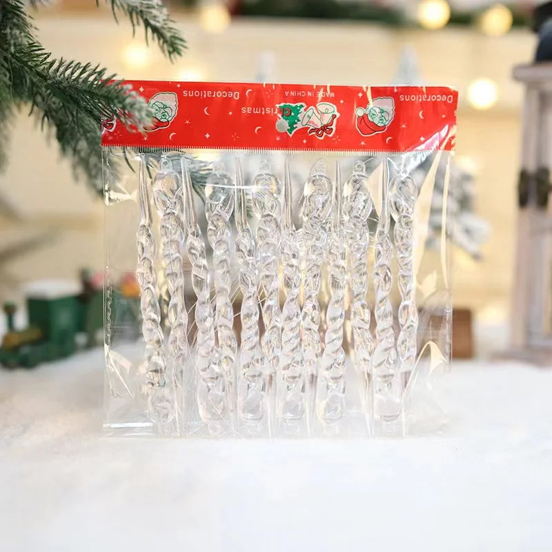 Crystal Clear Icicle Christmas Ornaments – 12/24/36 Pack Christmas Ornaments Babs 13cm 36pcs