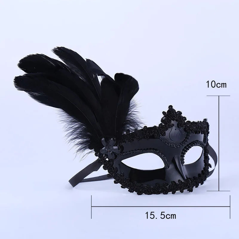 12Pcs Lace Feather Half Face Masks – Masquerade Party Set Masquerade Mask Set Babs