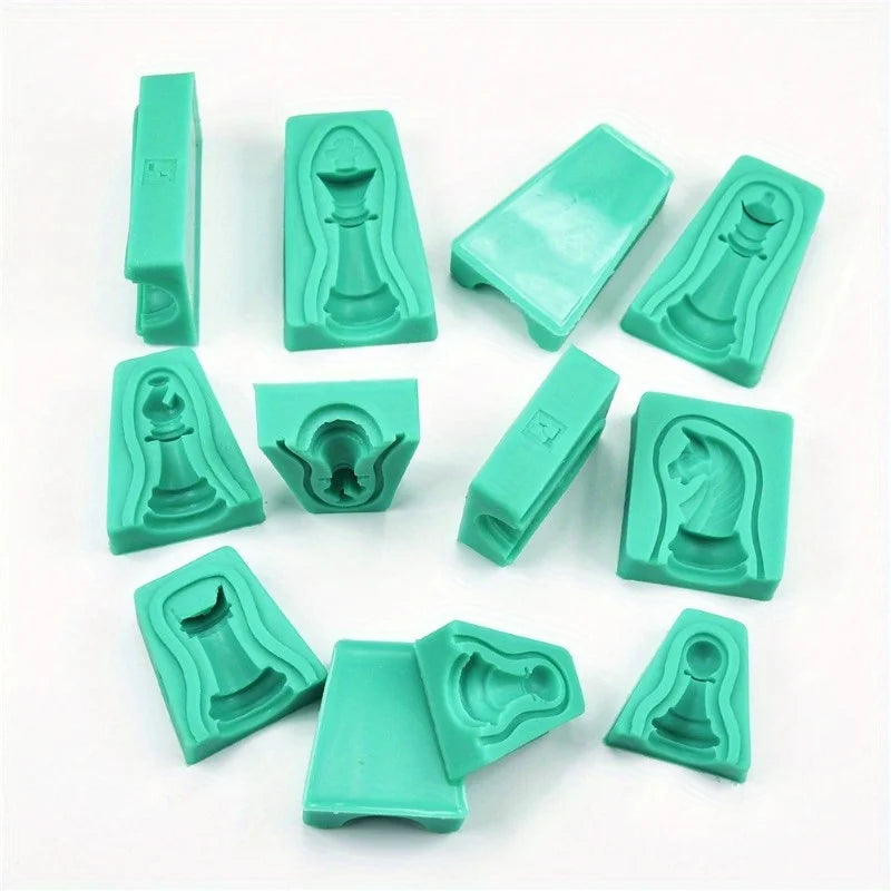 12-Piece 3D Chess Silicone Mold Set – Cake, Fondant & Choc Silicone Baking Mold Babs
